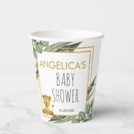 Botanischer Jungle Safari Löwendusche Pappbecher