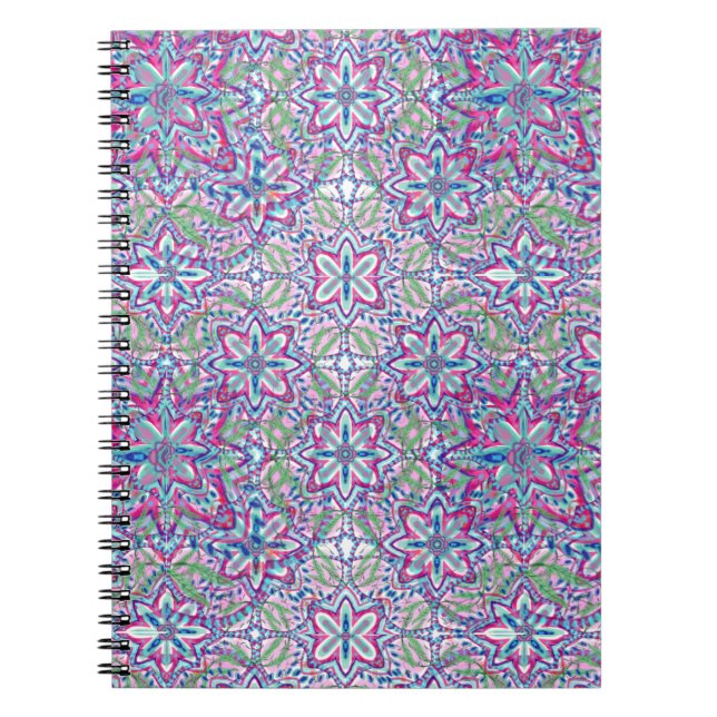 Botanischer Kaleido Bloom Notizblock (Vorderseite)