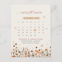 Botanischer Kalender der Fall-Wildblume Save the D