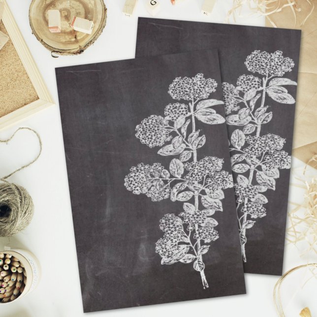 Botanischer Kalkbrett mit Bohemischem Chic, franzö Seidenpapier (Bohemian Chic french country chalkboard botanical Tissue Paper)