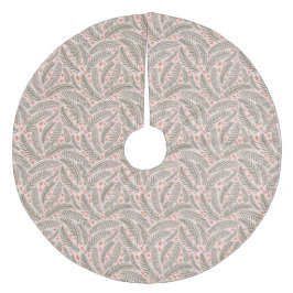 Botanischer Kiefernbaum, handgezeichnet Fleece Weihnachtsbaumdecke