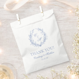 Botanischer Kranich Dusty Blue Monogram Vielen Dan Geschenktütchen