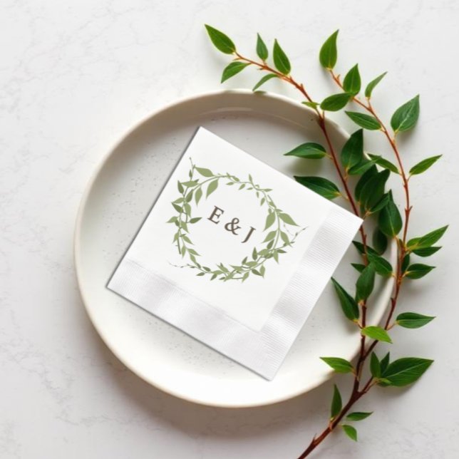 Botanischer Kranz Erdtöne Hochzeit Serviette (Von Creator hochgeladen)