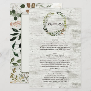 Botanischer Kranz Hochzeit Wasserfarbe Grün Menü