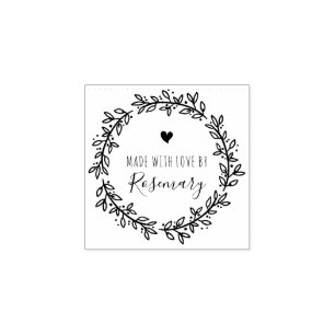 Botanischer Kranz mit Liebe von Gummistempel