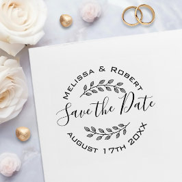 Botanischer Kranz Moderne Hochzeit Sichern Sie das Permastempel