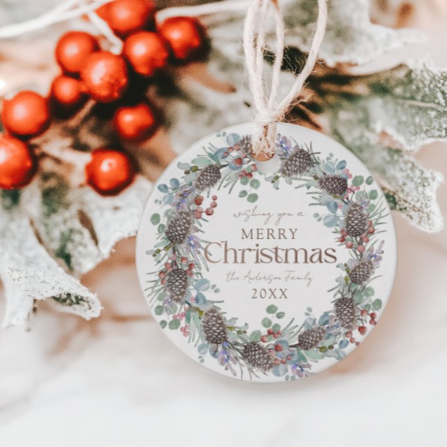 Botanischer Kranz Weihnachten Geschenkanhänger (Von Creator hochgeladen)