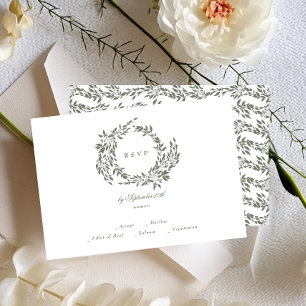 Botanischer Kraut-Grüne Hochzeit RSVP Karte
