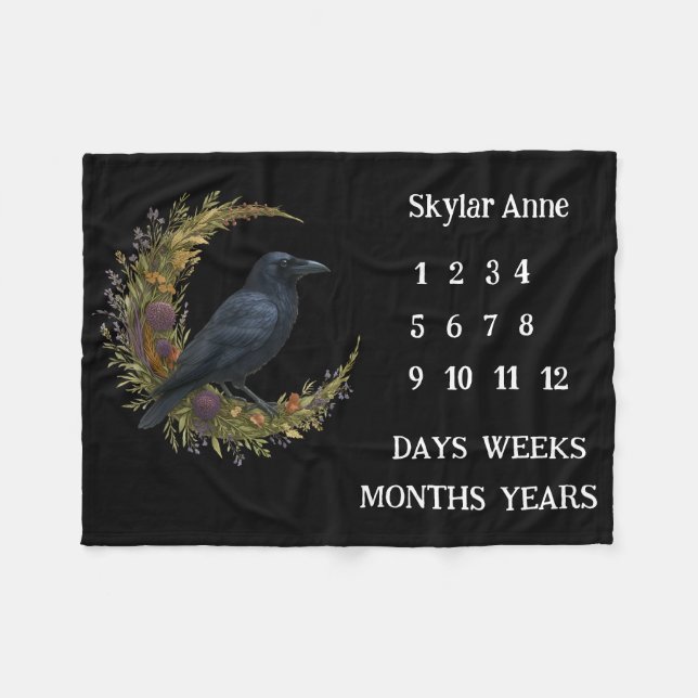 Botanischer Krummstein Fleecedecke (Vorderseite (Horizontal))