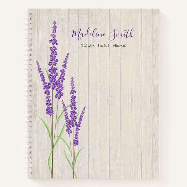 Botanischer Lavendel | Anpassbar Notizbuch (Vorderseite)