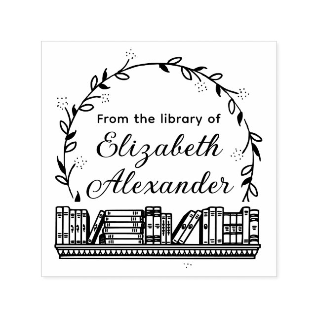 Botanischer Leaf-Wreath #14 Buchshelfbibliothek Na Permastempel (Design)