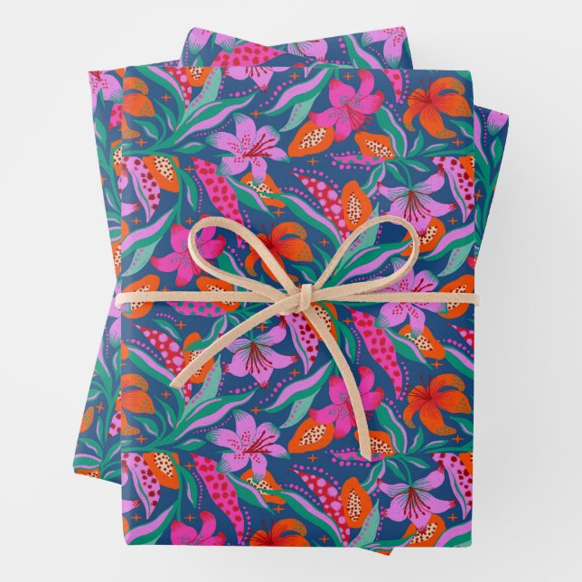 Botanischer lebhafter Garten Geschenkpapier Set (Beispiel)