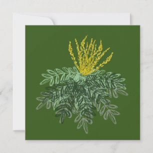 Botanischer Mahonia-Strauch Handgezeichnet Grün Karte
