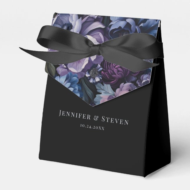 Botanischer Mondlicht | Gothic Floral Wedding Geschenkschachtel (Vorderseite)