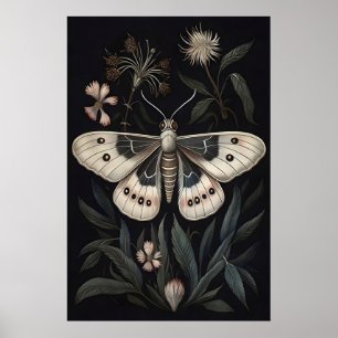 Botanischer Motten-Kunstprint, Vintage-Schmetterli Poster