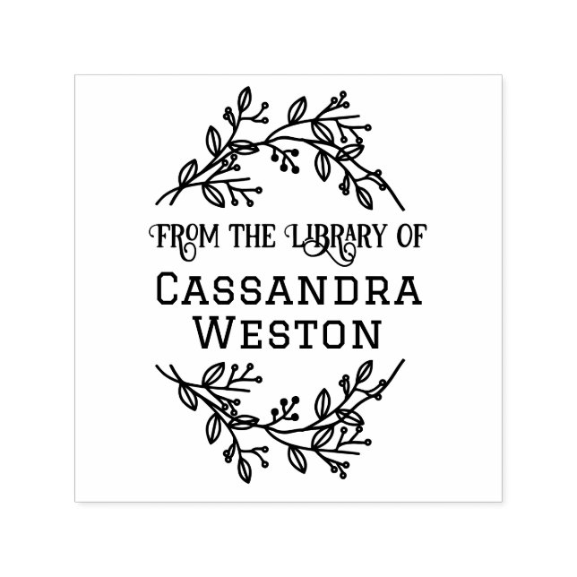 Botanischer Name der Bibliothek "Wreath Berries" Permastempel (Design)