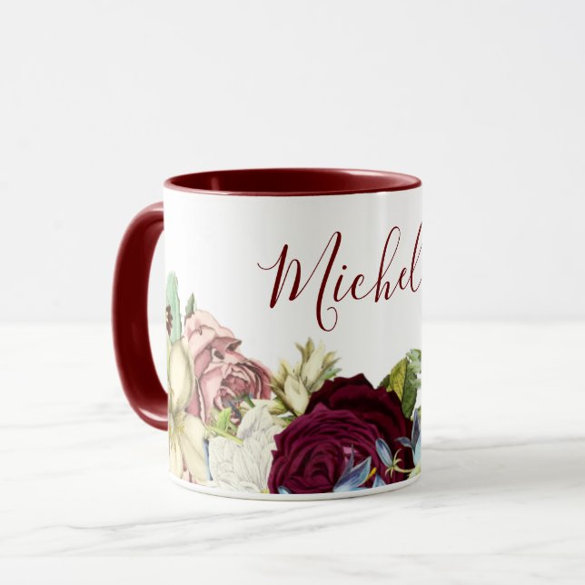 Botanischer Name der Flora Tasse (Vorderseite Links)