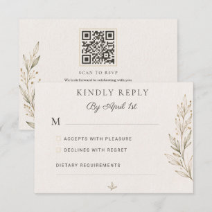 Botanischer Olivenzweig Hochzeits-Antwortkarte  RSVP Karte