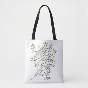 'Botanischer Olivenzweig' Minimalistischer Naturlo Tasche