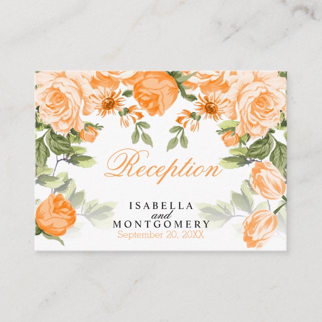 Botanischer Orangenblumen - Empfang Begleitkarte (Vorderseite)