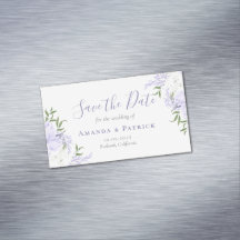 Botanischer Periwinkle Wasserfarbe Save the Date