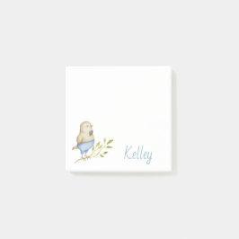 Botanischer personalisierter Niedlicher Vogel Post-it Klebezettel