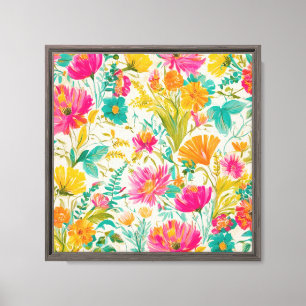 Botanischer Phoenix Rosa und orange Gestaltung Leinwanddruck