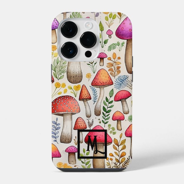 Botanischer Pilz iPhone 14 Pro Hülle (Rückseite)