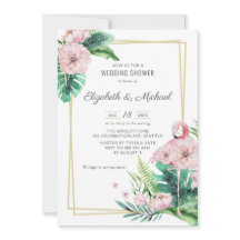 Botanischer Pink Flamingo Polterabend