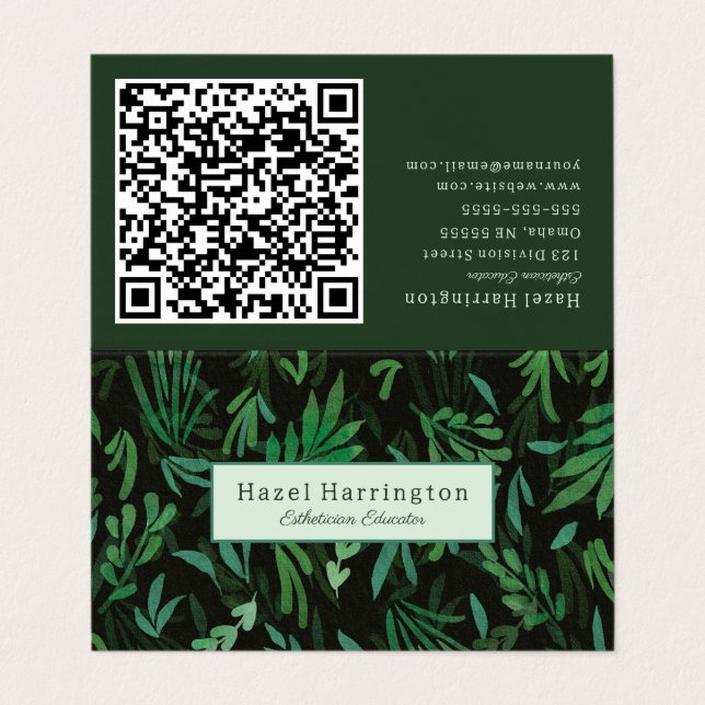 Botanischer QR-Code: Falsche Visitenkarte Visitenkarten (Außenseite Aufgefaltet)