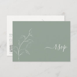 Botanischer QR-Code-UAWG für moderne Sage Green Sc RSVP Karte