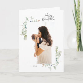 Botanischer Rahmen 4 Foto für den arktischen Winte Feiertagskarte