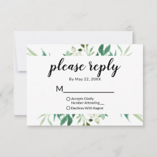 Botanischer Rahmen für frische Foliage Bitte beant RSVP Karte