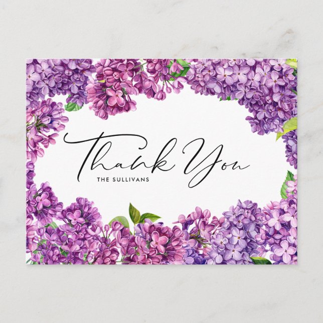 Botanischer Rahmen für Wasserfarben Lilac Vielen D Postkarte (Vorderseite)