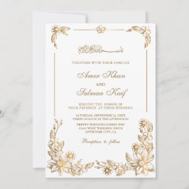 Botanischer Rahmen muslim Hochzeit Einladung
