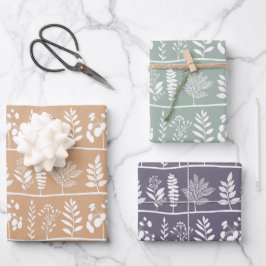 Botanischer Rhythmus Botanische Silhouetten Set Geschenkpapier Set