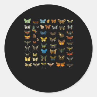 Botanischer Schmetterlinger Spezies Diagramm Gärtn Runder Aufkleber
