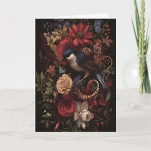 Botanischer Singvogel Botanische Vogel Wandkunst, Karte