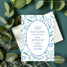 Botanischer Stern von David Bar Bat Mitzvah Einladung