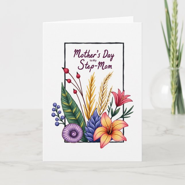 Botanischer Stiefmuttertag Design Karte (Vorderseite)