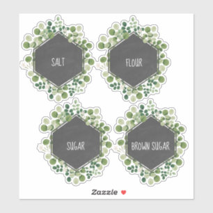 Botanischer Tafel-Küchen-Kanister-Aufkleber Aufkleber