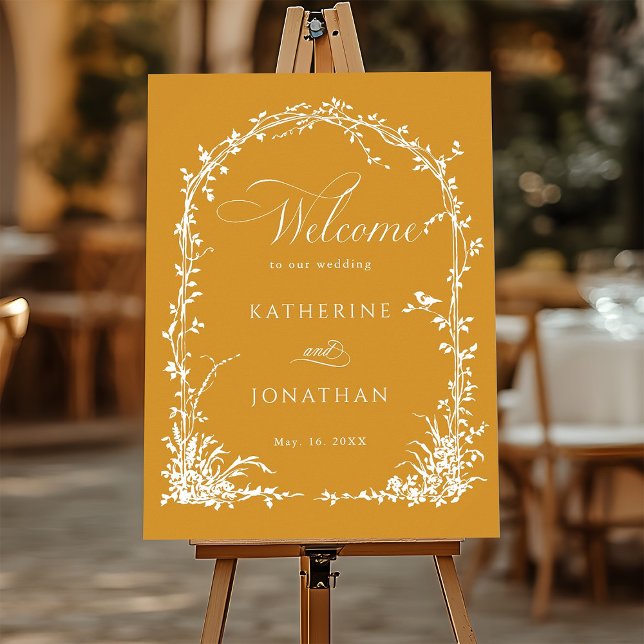 Botanischer Torbogen-Garten-Hochzeit Amber Willkom Poster (Von Creator hochgeladen)