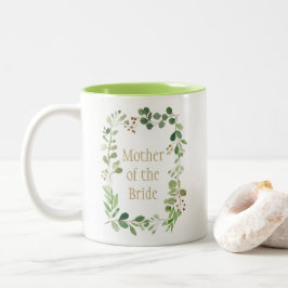 Botanischer Traum Grüne Blätter Mutter der Braut | Zweifarbige Tasse