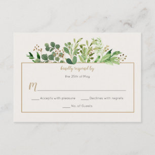 Botanischer Traum Rustikale Vegetation Blasses Elf RSVP Karte