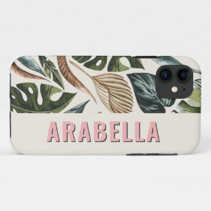 Botanischer Tropenblattname personalisiert Case-Mate iPhone Hülle