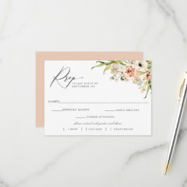 Botanischer Wald Blumen Hochzeit RSVP Mahlzeit Wah