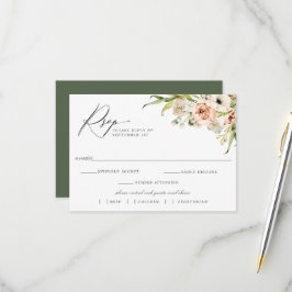 Botanischer Wald Blumen Hochzeit RSVP Mahlzeit Wah