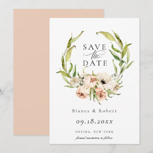 Botanischer Wald Blumenreath Save the Date Annou Ankündigung