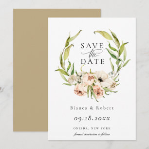 Botanischer Wald Blumenreath Save the Date Annou Ankündigung