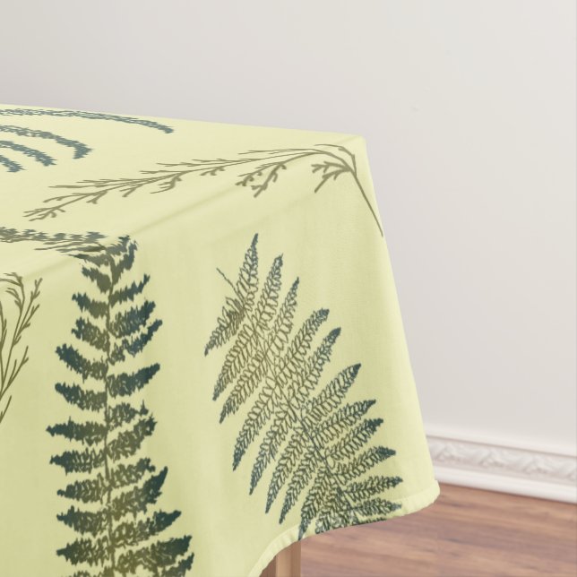 Botanischer Wald Ferns 1,1 Gelbe Creme Tischdecke (Beispiel)